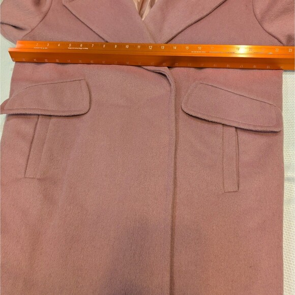 Asos Mauve Pink Collar Jacket Coat Peacoat W/ Faux Fur Size 4 US 8 UK Wool Blend - Picture 8 of 14